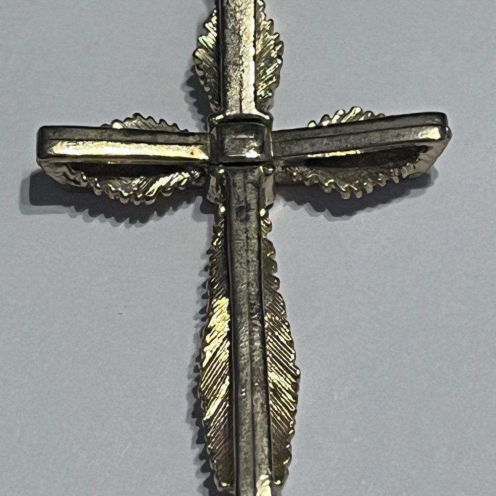 Unique Gold Tone Cross Pendant Necklace